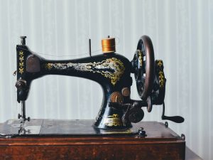 Antique black sewing machine